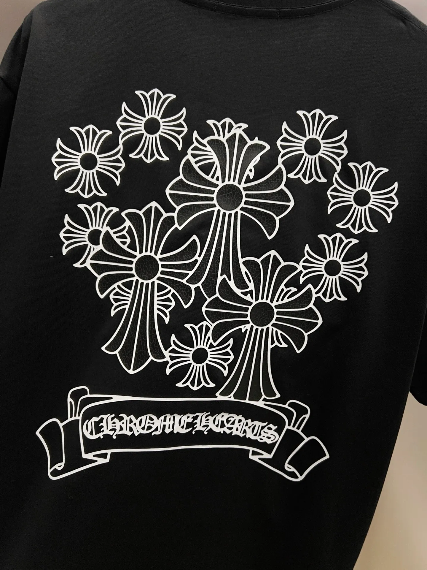 🅿️190 CH Crow 2025 Autumn and Winter New Short-sleeved T-shirt Cross foam design The real thing is great🔥Same size for men and women Loose version Size S M L XL XXL Five sizes Black White
